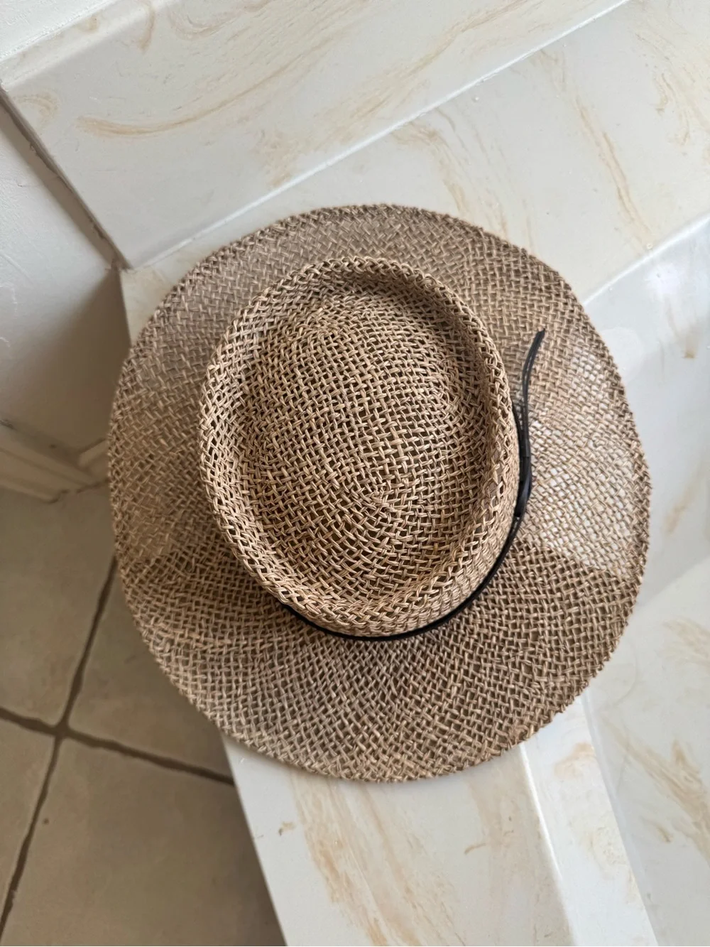 Stetson Tan Woven Straw Hat with Black Band